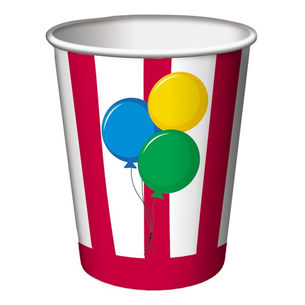 Big Top Circus Cups, 9 ounce, 8 count