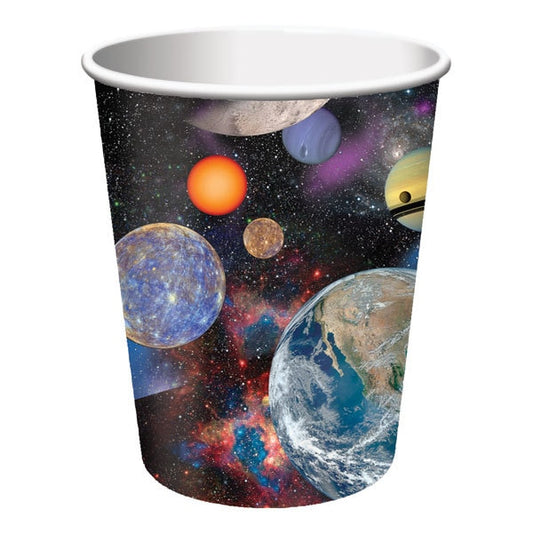 Space Solar System and Rocket Cups, 9 oz, 8 ct