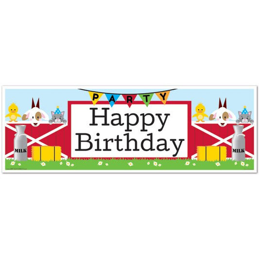 Farm Barnyard Birthday Tiny Banner, 8.5x11 Printable PDF Digital Download by Birthday Direct