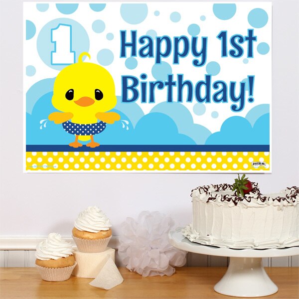 Little Ducky 1st Birthday Sign, 8.5x11 Printable PDF Digital Download by Birthday Direct