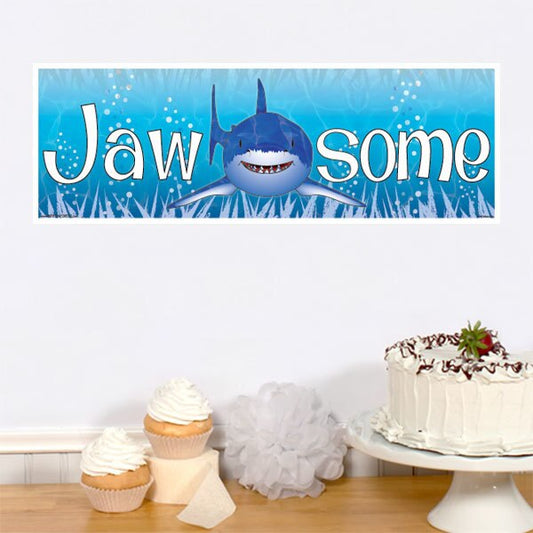 Shark Party Tiny Banner, 8.5x11 Printable PDF Digital Download by Birthday Direct