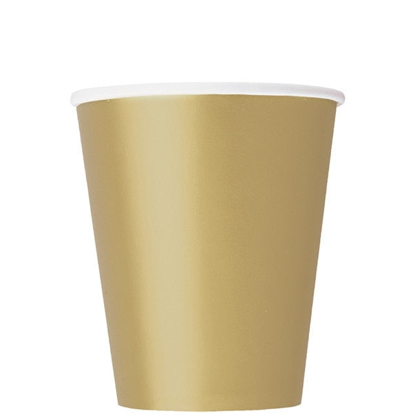 Gold Solid Party Cups, 9 oz, 8 ct