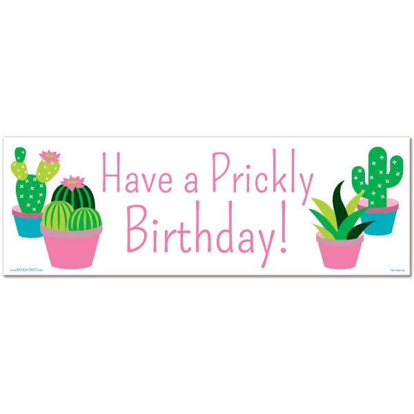 Cactus Birthday Tiny Banner, 8.5x11 Printable PDF Digital Download by Birthday Direct