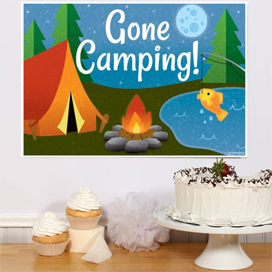 Camping Party Sign, 8.5x11 Printable PDF Digital Download by Birthday Direct