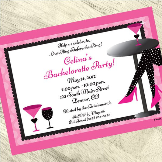 Birthday Direct's Bachelorette Last Fling Party Custom Invitations