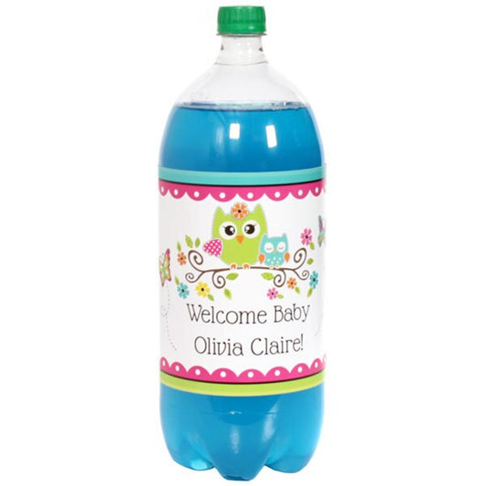 Birthday Direct's Little Owl Baby Shower Custom Bottle Labels