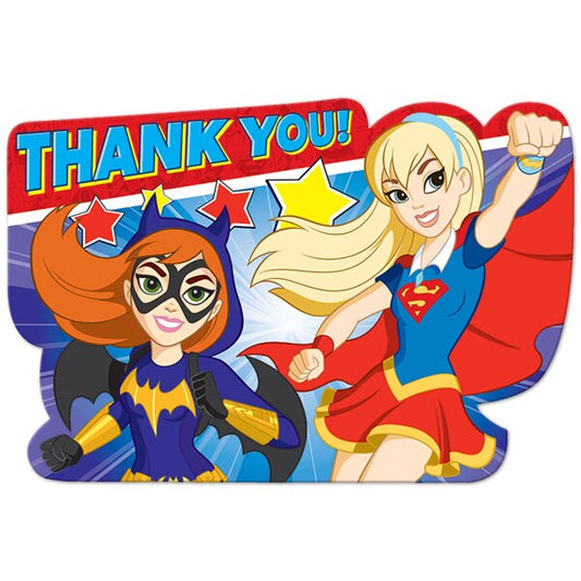 DC Comics Super Hero Girls Thank You Notes, 6 x 4.25 inch, 8 count