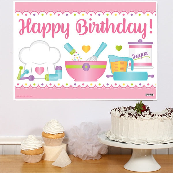 Cooking Birthday Sign, 8.5x11 Printable PDF Digital Download by Birthday Direct