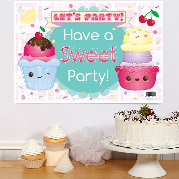 Ice Cream Smiles Party Sign, 8.5x11 Printable PDF Digital Download by Birthday Direct