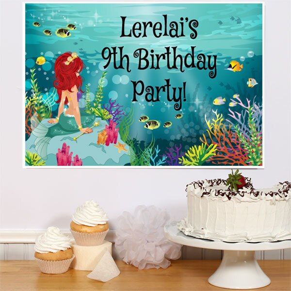 Birthday Direct's Mermaid Princess Party Custom Sign