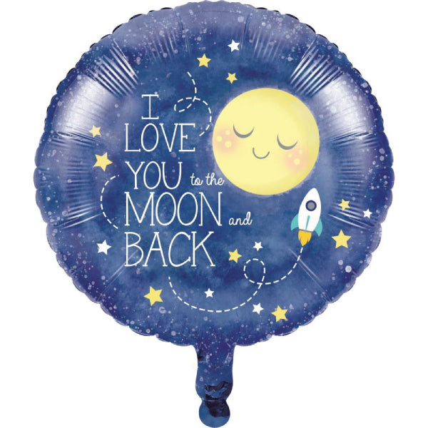 To the Moon and Back Foil Balloon, 18 inch, each