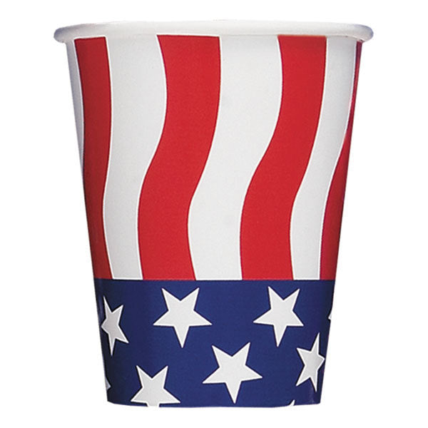 American Flag Cups, 9 ounce, 8 count
