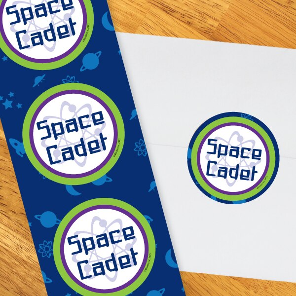 Birthday Direct's Toy Birthday Space Cadet Party Circle Stickers