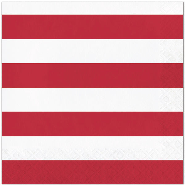 Classic Red Dots and Stripes Lunch Napkins, 6.5 inch fold, set of 16