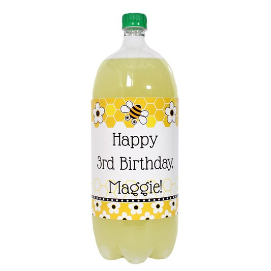 Birthday Direct's Bumble Bee Birthday Custom Bottle Labels