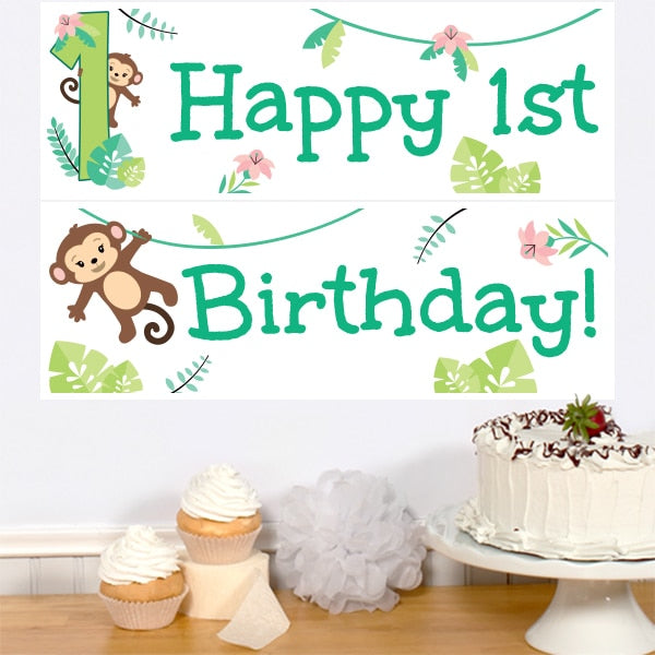 Birthday Direct's Little Monkey 1st Birthday Two Piece Banners