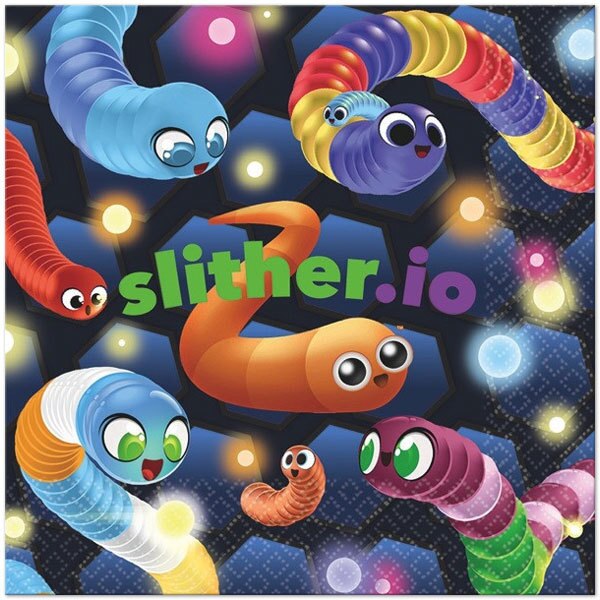 Slither.io Lunch Napkins, 6.5 inch fold, set of 16