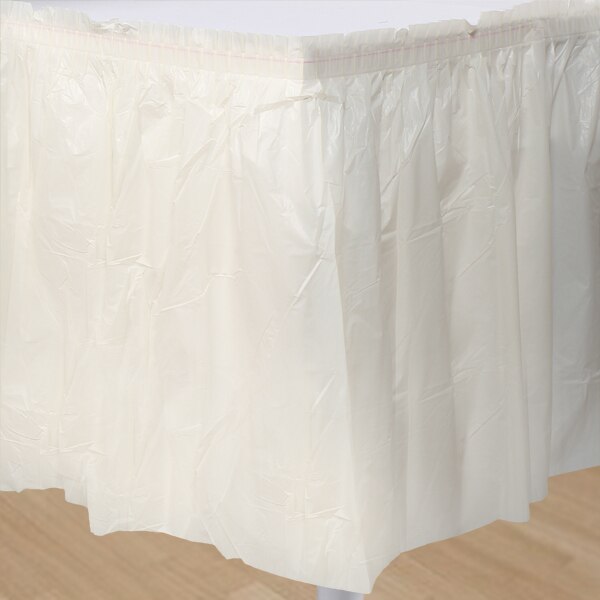 Ivory Table Skirt, Plastic, 14 ft x 29 in