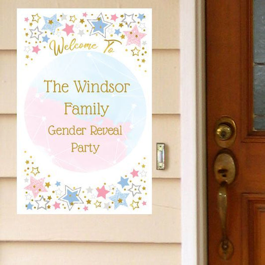 Birthday Direct's Twinkle Little Star Gender Reveal Custom Door Greeter