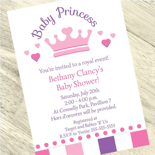 Birthday Direct's Little Princess Baby Shower Custom Invitations