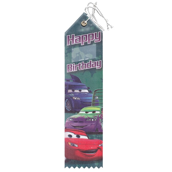 Disney Cars Happy Birthday Award Ribbon