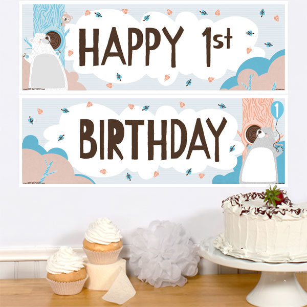 Birthday Direct's Bear 1st Birthday Two Piece Banners