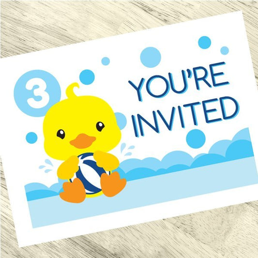 Birthday Direct's Little Ducky 3rd Birthday Invitations