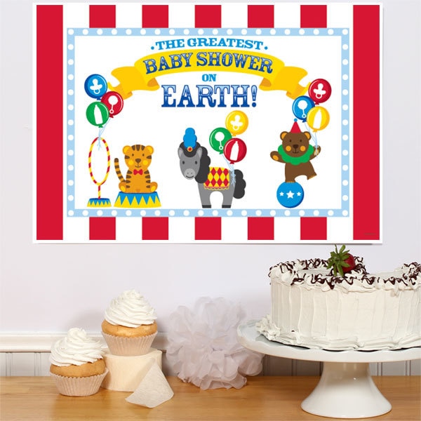Big Top Circus Baby Shower Sign, 8.5x11 Printable PDF Digital Download by Birthday Direct