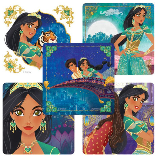 Aladdin: Princess Jasmine Stickers, 2.5 inch, 30 count