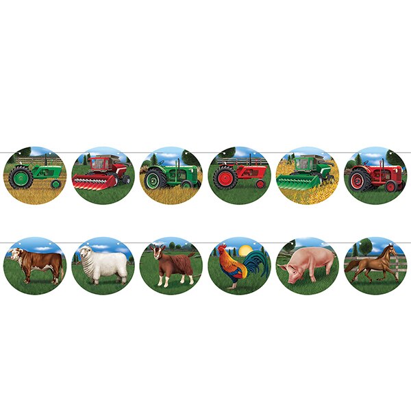 Farm Tractor Animal Garland Set, decor, each