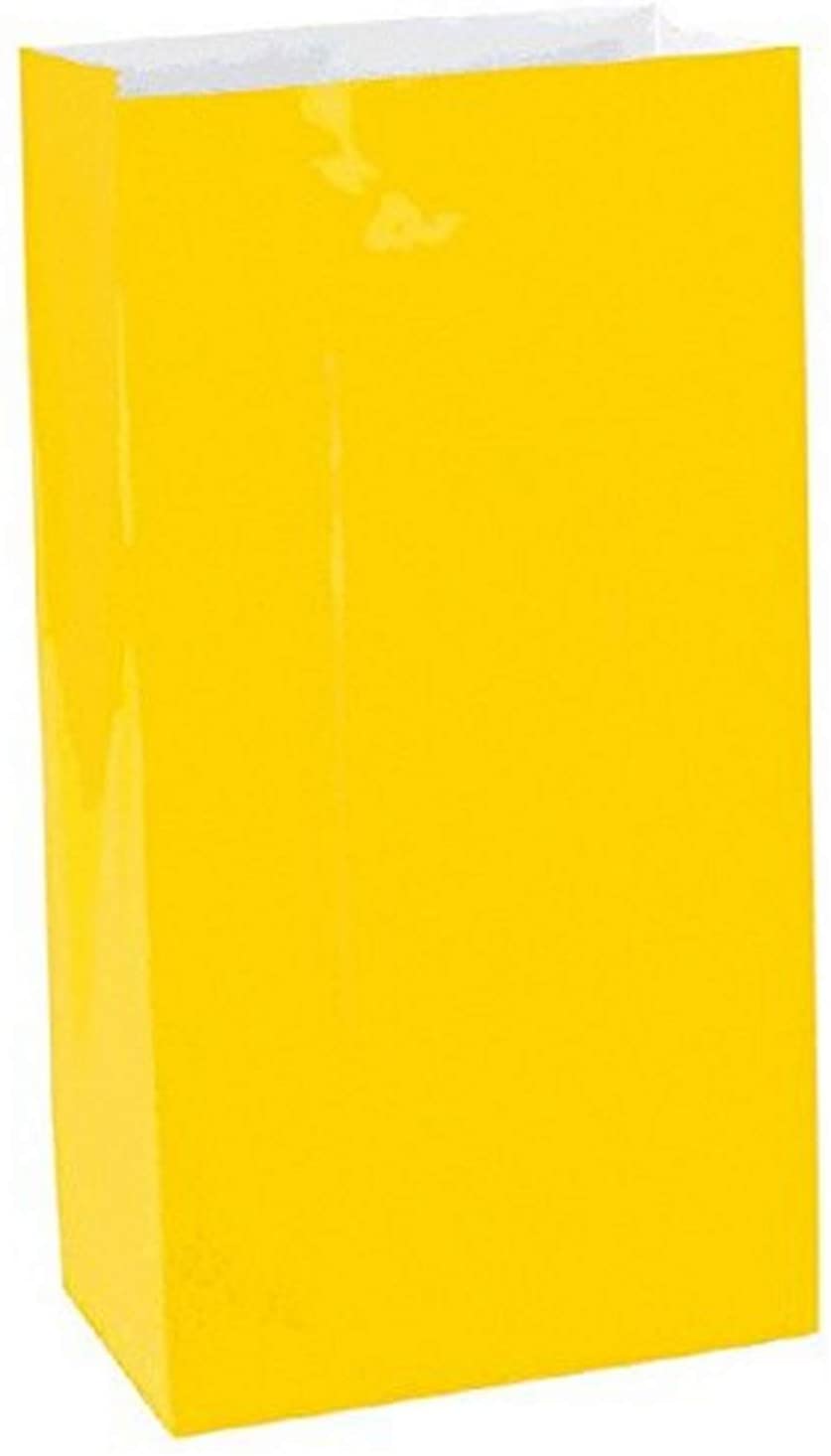 Yellow Mini Paper Treat Bags, 6.5 inch, set of 12