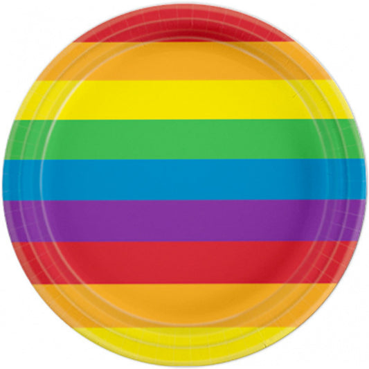 Rainbow Shine Round Dinner Plates, 9 inch, 8 count