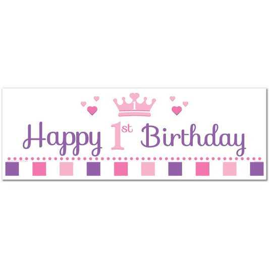 Little Princess 1st Birthday Tiny Banner, 8.5x11 Printable PDF Digital Download by Birthday Direct