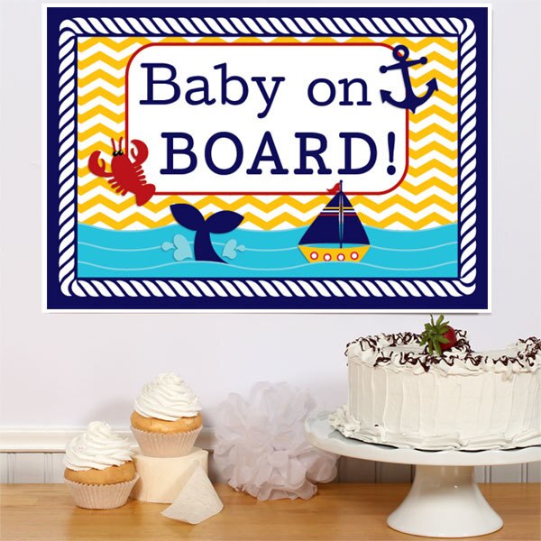 Ahoy Matey Baby Shower Sign, 8.5x11 Printable PDF Digital Download by Birthday Direct