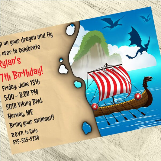 Birthday Direct's Dragon Trainer Party Custom Invitations