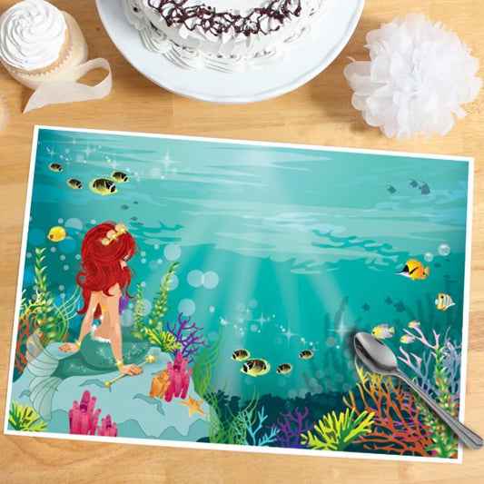 Mermaid Princess Party Placemat, 8.5x11 Printable PDF Digital Download by Birthday Direct