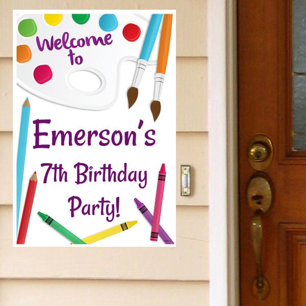 Birthday Direct's Art Party Custom Door Greeter