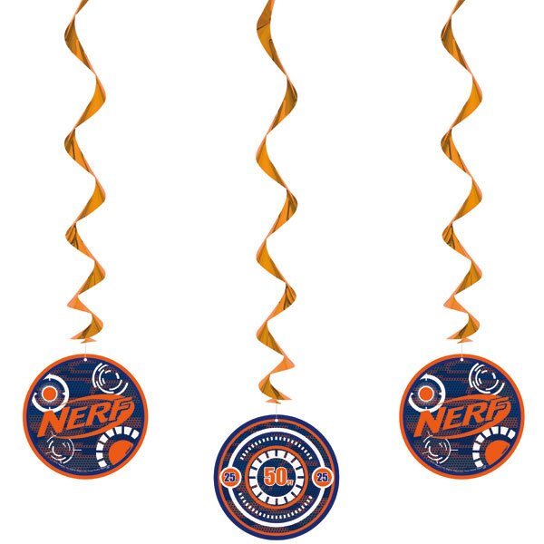 Nerf Dangling Swirl Decorations, 26 inch, 3 count