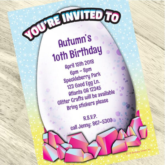 Birthday Direct's Hatch Egg Animals Party Custom Invitations