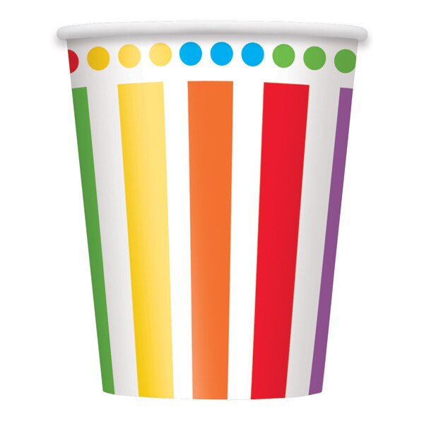 Rainbow Party Cups, 9 ounce, 8 count