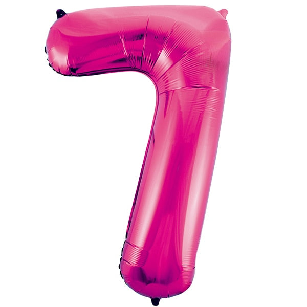 Pink Glitz Number 7 Foil Balloon, 34 inch, each