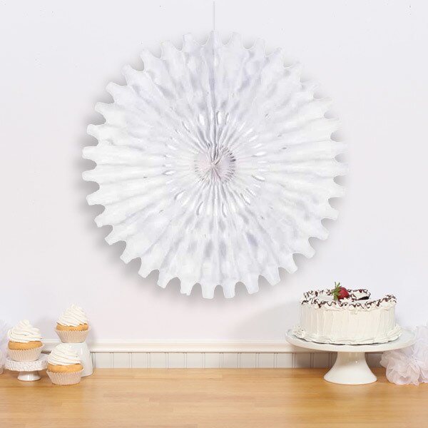 Tissue Fan Boho Art Style White Tissue Fan, 25 inch, each