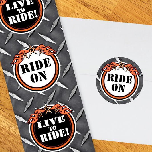 Birthday Direct's Biker Hammer Down Party Circle Stickers