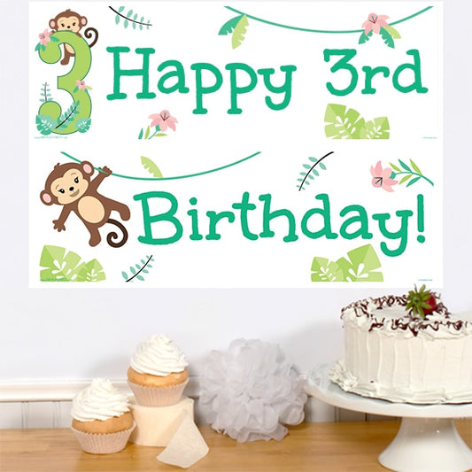 Birthday Direct's Little Monkey 3rd Birthday Two Piece Banners