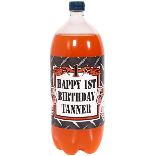Birthday Direct's Biker Babe 1st Birthday Custom Bottle Labels