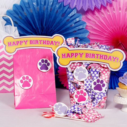 Birthday Direct's Pawty Prints Pink Party Cutouts