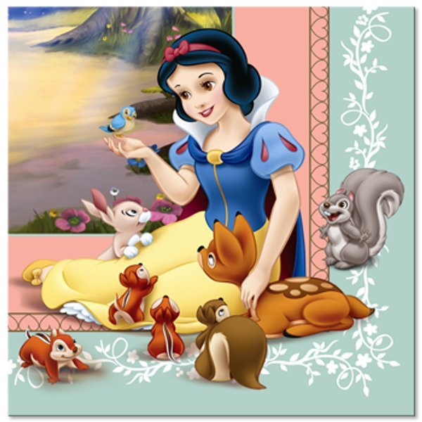 Snow White Lunch Napkins, 6.5 inch fold, set of 16
