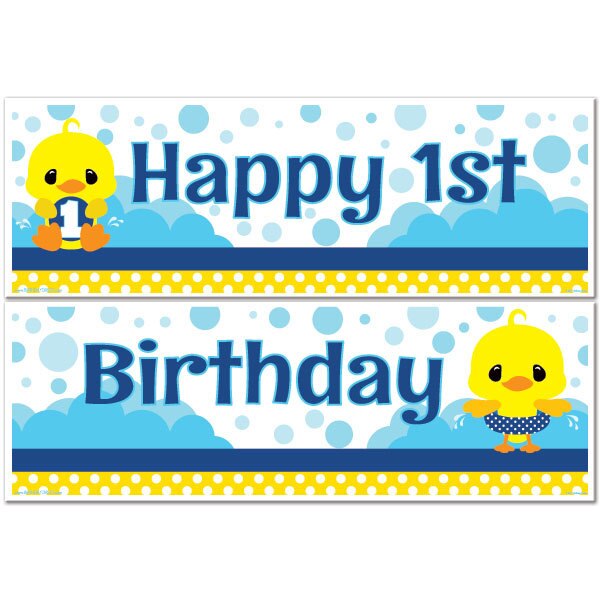 Birthday Direct's Little Ducky 1st Birthday Two Piece Banners
