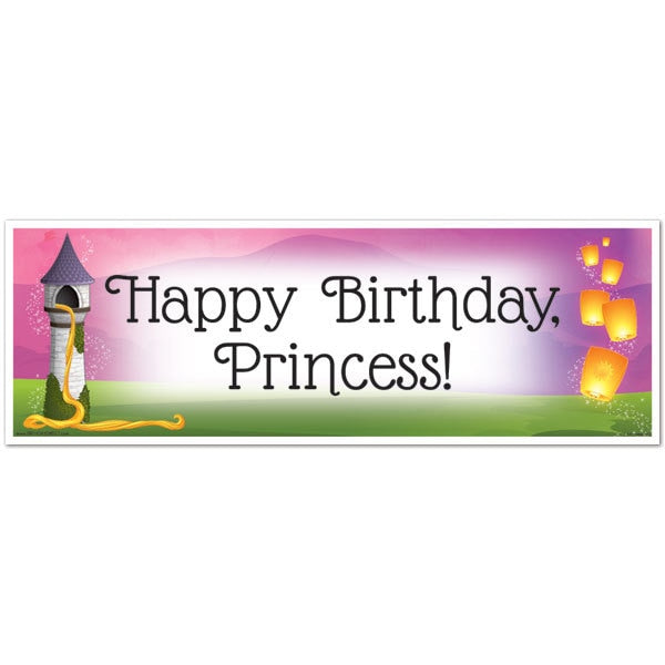 Princess Rapunzel Birthday Tiny Banner, 8.5x11 Printable PDF Digital Download by Birthday Direct