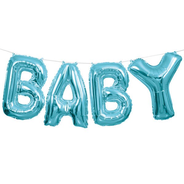 Blue Baby Foil Balloon Letter Banner Kit, 9 feet x 14 inch, each